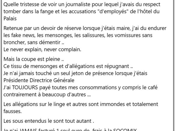 MAIDER AROSTEGUY DÉMENT CATEGORIQUEMENT AVOIR PROFITÉ DU PALAIS